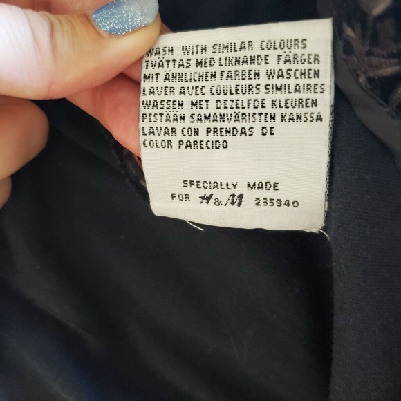 H&M x Hennes Collection Rose Floral Velvet Vintage‎ Style Mini Skirt. Size 8 - Picture 8 of 8